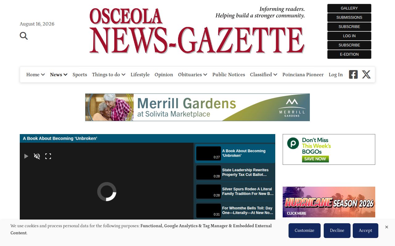 Osceola County arrest news records on Around Osceola